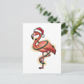 Flamingo gewikkeld in kerstlicht Roze vogel    Uitnodiging Briefkaart (Staand voorkant)