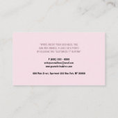 Flamingo Gezicht Gesloten Ogen Baby Dier Roze Scha Visitekaartje (Achterkant)