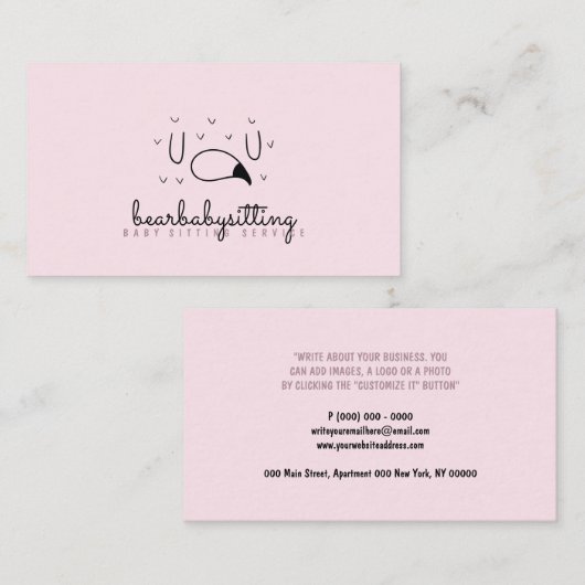 Flamingo Gezicht Gesloten Ogen Baby Dier Roze Scha Visitekaartje (Voorkant / Achterkant)