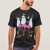 Flamingo Ghost Boo Enge Halloween Dierenvogel Lov T-shirt (Voorkant)