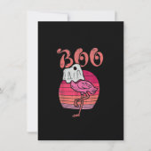 Flamingo Ghost Boo Pink Sunset Retro Halloween Bir Kaart (Voorkant)
