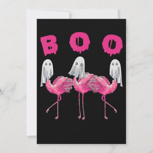 Flamingo Ghost Flamingo Boo Halloween Costume Bedankkaart
