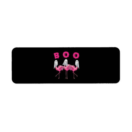 Flamingo | Ghost Flamingo Boo Halloween Costume Etiket (Voorkant)
