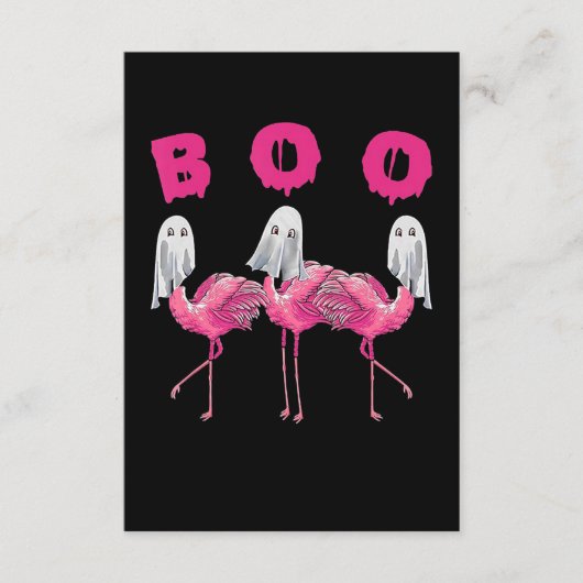 Flamingo | Ghost Flamingo Boo Halloween Costume Informatiekaartje (Voorkant)