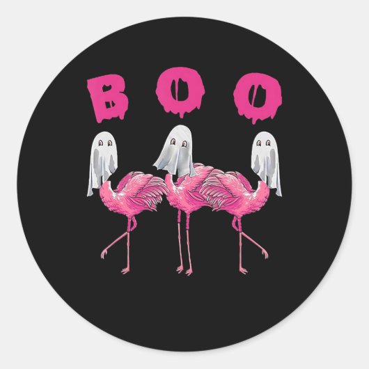 Flamingo | Ghost Flamingo Boo Halloween Costume Ronde Sticker (Voorkant)