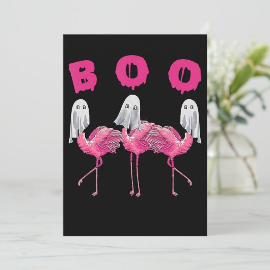 Flamingo | Ghost Flamingo Boo Halloween Costume Save The Date (Staand voorkant)