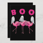Flamingo | Ghost Flamingo Boo Halloween Costume Save The Date (Voorkant / Achterkant)