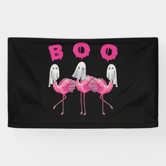 Flamingo | Ghost Flamingo Boo Halloween Costume Spandoek (Horizontaal)