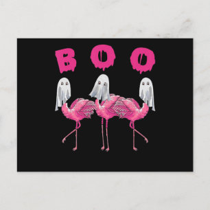 Flamingo   Ghost Flamingo Boo Halloween Costume Uitnodiging Briefkaart