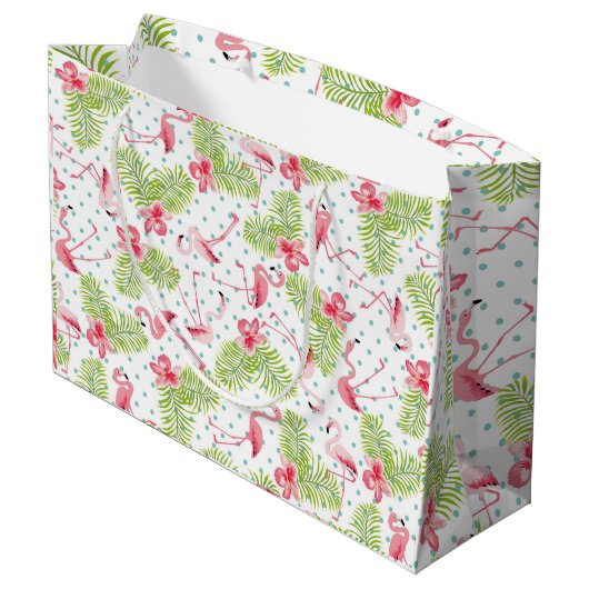 Flamingo Gift Bag Groot Cadeauzakje (Achterkant Gekanteld)