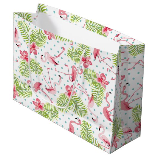 Flamingo Gift Bag Groot Cadeauzakje (Voorkant Gekanteld)