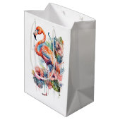 Flamingo Gift Bag Medium Cadeauzakje (Achterkant Gekanteld)