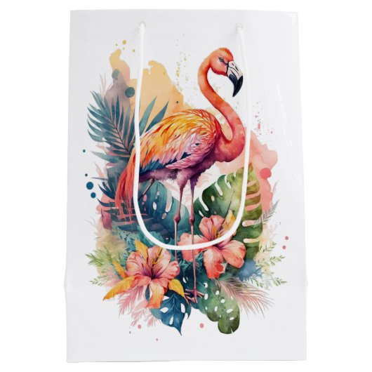 Flamingo Gift Bag Medium Cadeauzakje (Achterkant)