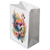 Flamingo Gift Bag Medium Cadeauzakje (Achterkant Gekanteld)