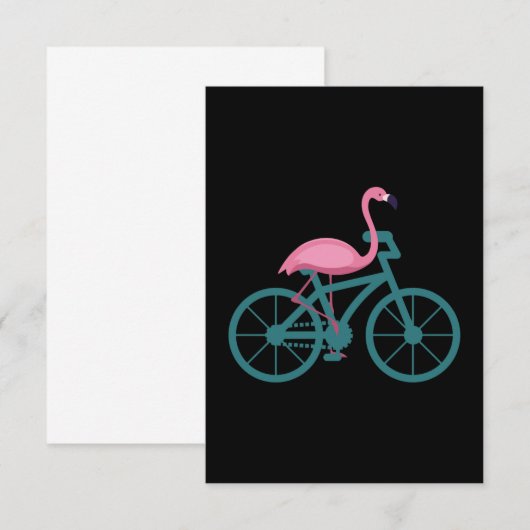 Flamingo gift fietser bedankkaart (Voorkant / Achterkant)