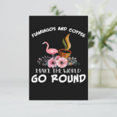 Flamingo Gift | Flamingo en koffie Bedankkaart (Staand voorkant)