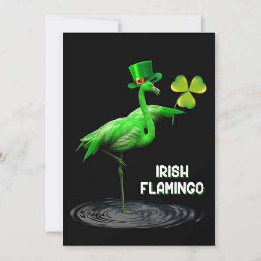 Flamingo Gift | Irish Flamingo Green Feestdagenkaart (Voorkant)