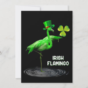Flamingo Gift   Irish Flamingo Green Feestdagenkaart
