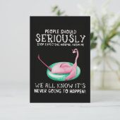 Flamingo Gift | Mensen moeten serieus Flamingo nem Bedankkaart (Staand voorkant)