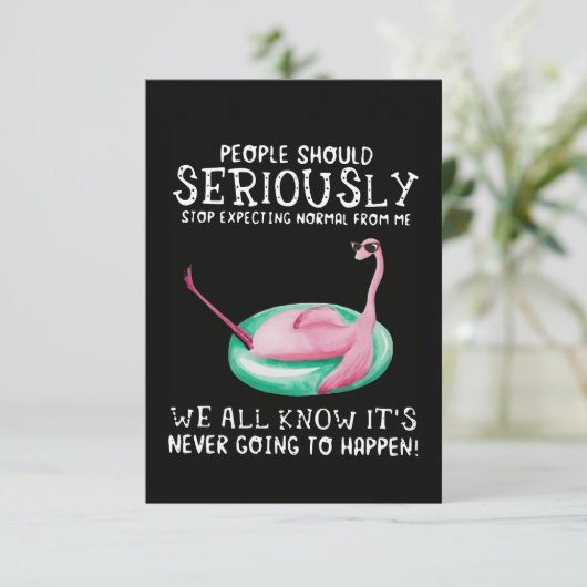 Flamingo Gift | Mensen moeten serieus Flamingo nem Bedankkaart (Staand voorkant)