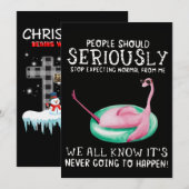 Flamingo Gift | Mensen moeten serieus Flamingo nem Feestdagenkaart (Voorkant / Achterkant)