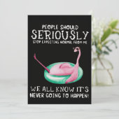 Flamingo Gift | Mensen moeten serieus Flamingo nem Feestdagenkaart (Staand voorkant)