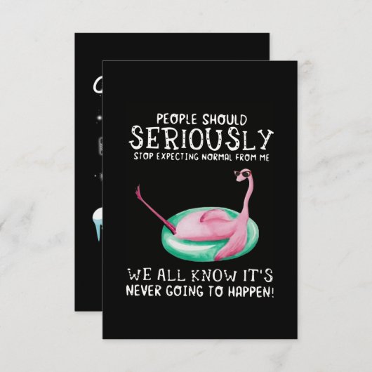 Flamingo Gift | Mensen moeten serieus Flamingo nem Informatiekaartje (Voorkant / Achterkant)