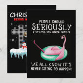 Flamingo Gift | Mensen moeten serieus Flamingo nem Kaart (Voorkant / Achterkant)