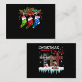 Flamingo Gift | Vroegere kerstfeestdag Informatiekaartje (Voorkant / Achterkant)