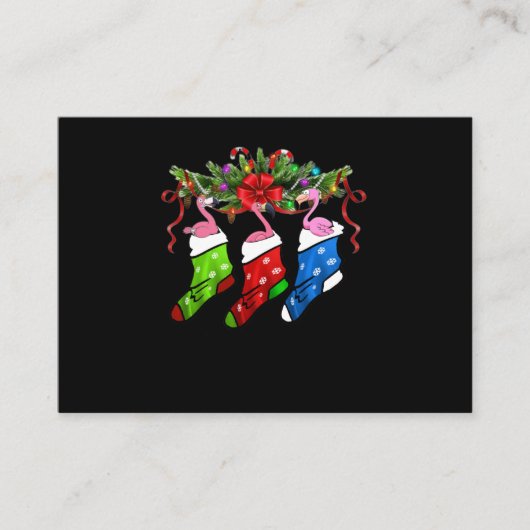 Flamingo Gift | Vroegere kerstfeestdag Informatiekaartje (Voorkant)