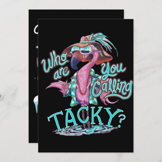 Flamingo Gift | Wie noemt u Flamingo? Feestdagenkaart (Voorkant / Achterkant)