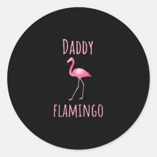 Flamingo Gifts papa Flamingo Summer Pink Bird Ronde Sticker
