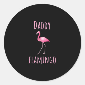 Flamingo Gifts papa Flamingo Summer Pink Bird Ronde Sticker