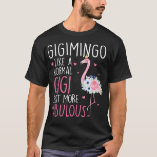 Flamingo Gigimingo als een gewone Gigi Floral Funn T-shirt
