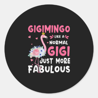 Flamingo Gigimingo als een normale Nana schept gra Ronde Sticker