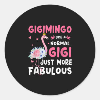 Flamingo Gigimingo als een normale Nana schept gra Ronde Sticker