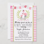 Flamingo Girl Baby shower Uitnodiging (Voorkant)