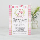Flamingo Girl Baby shower Uitnodiging (Staand voorkant)