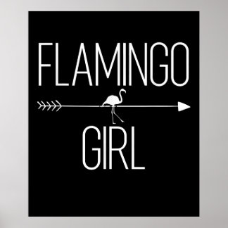 Flamingo Girl Gift for Women Bird Animal Wading Poster
