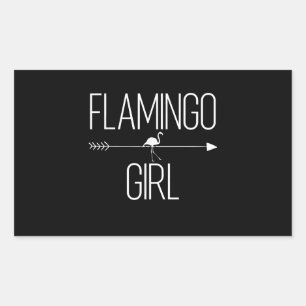 Flamingo Girl Gift for Women Bird Animal Wading Rechthoekige Sticker