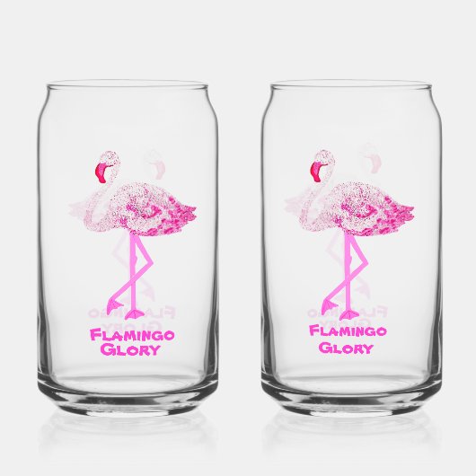 Flamingo Glory Drinkware Set Blikvorm Glas (Achterkant)