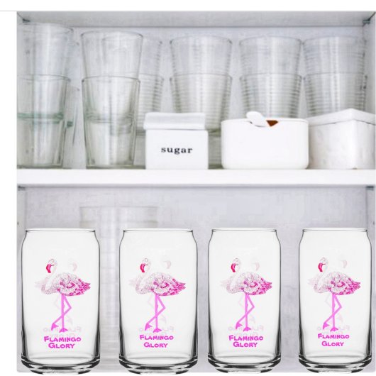 Flamingo Glory Drinkware Set Blikvorm Glas
