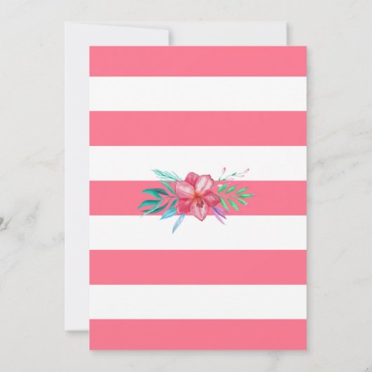 Flamingo Gold Glitter en roze verjaardagsuitnodigi Kaart (Achterkant)