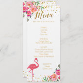 Flamingo Gold Wedding Menu Kaart (Voorkant / Achterkant)