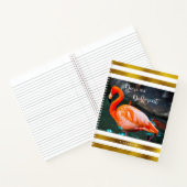 Flamingo Gold White Stripes Dare om anders te zijn Notitieboek (Binnen)