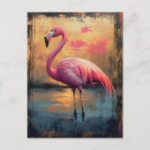 Flamingo Golden Sunset Paint Briefkaart (Voorkant)