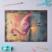 Flamingo Golden Sunset Paint Decoupage Tissuepapier (Craft)