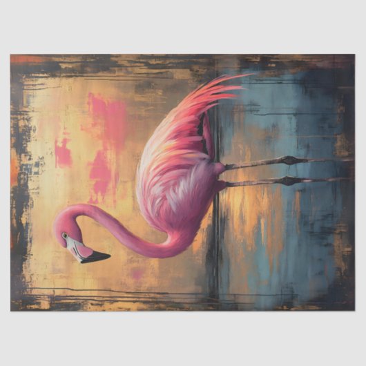 Flamingo Golden Sunset Paint Decoupage Tissuepapier (Voorkant)