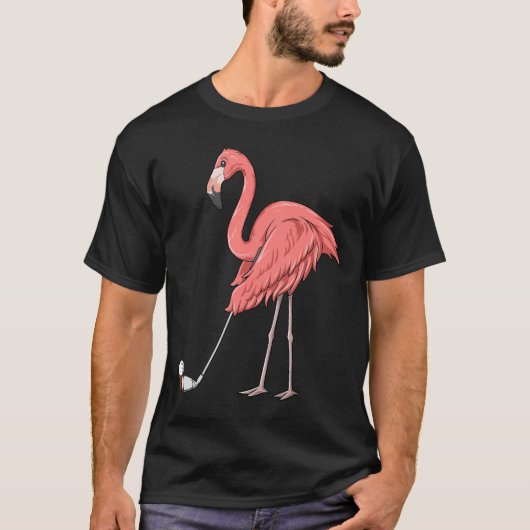 Flamingo Golf Flamingo die Golf T-Shirt speelt (Voorkant)