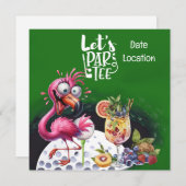 Flamingo Golf het is tijd om te par t-shirt feest (Voorkant / Achterkant)